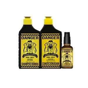 Barba Forte - Set Danger Shampoo 250 Ml + Acondicionador 250 Ml + Óleo 30 Ml