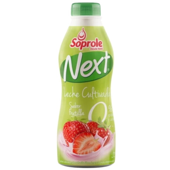 Leche Cultivada Next Sabor Frutilla Botella, 1 L