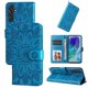 thumbnail image 1 of Funda tipo cartera FOXDOCK para Samsung Galaxy M55 5G , diseño girasol en relieve, cuero PU, cierre magnético, soporte y tarjetero, 1 of 5
