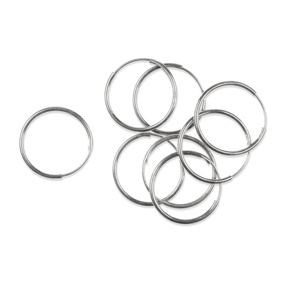 Aros CousinDIY 12 un Plata Metal Redondos para Oídos