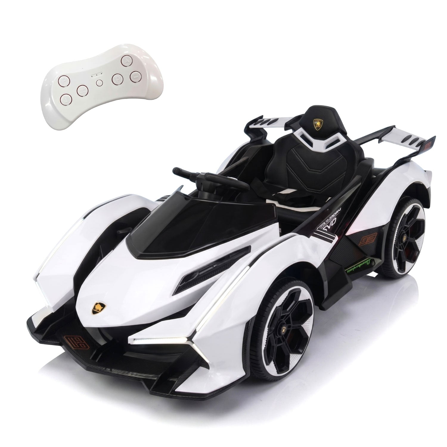 Mundo Online - Auto Electrico Para Niños Con Control Remoto Luces Y Sonido Blanco