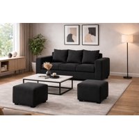 Genérico - Sofa Loreto Felpa Negro