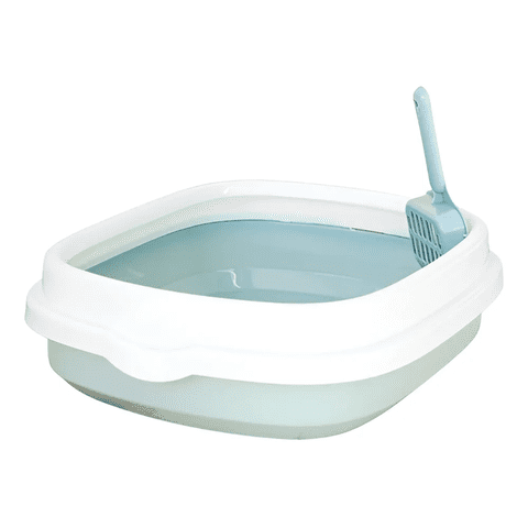 Genérico - Arenero Para Gatos Con Pala Recogedora Pequeña 40X33X12 Cm Azul