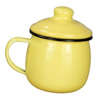 Magideal - Taza Esmaltada De 380Ml Para Beber, Taza De Leche, Taza De Café, Taza De Con Asa, Taza De Té Esmaltada Para Oficina, Comedor, Hogar, Restaurante, , Amarillo