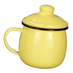 Magideal - Taza Esmaltada De 380Ml Para Beber, Taza De Leche, Taza De Café, Taza De Con Asa, Taza De Té Esmaltada Para Oficina, Comedor, Hogar, Restaurante, , Amarillo