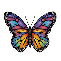 Magideal - Decoración De Pared De Mariposa Decoración De Arte De Pared De Hierro Regalo De Adorno Mínimo De Adornos Para Colgantes Para El Dormitorio De La Ofici Púrpura Amarillo Azul