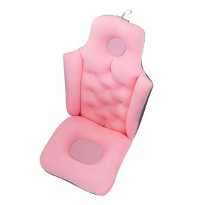 Magideal - Almohada De Baño De Cuerpo Completo, Almohada Para Bañera, Cojín De Baño, Alfombrilla Antideslizante Para Bañera Con Cómodo Reposacabezas Y Soporte , Rosado