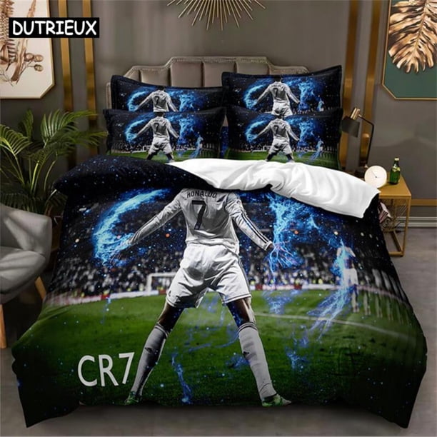 v1221 Bed Sheets Football Star Bedding Set Duvet Cover Set Bedding Digital Printing Bed Linen Queen Size Bedding Set Fashion Design 3-Piece Bedding Set (1 Duvet Cover + 2 Pillow Shams) Bed Sheets ju12