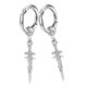 thumbnail image 3 of Pendientes De Acero Inoxidable Pendiente Largo Clip De Oreja Clip De Oreja Clip De Plata 2pcs, 3 of 5