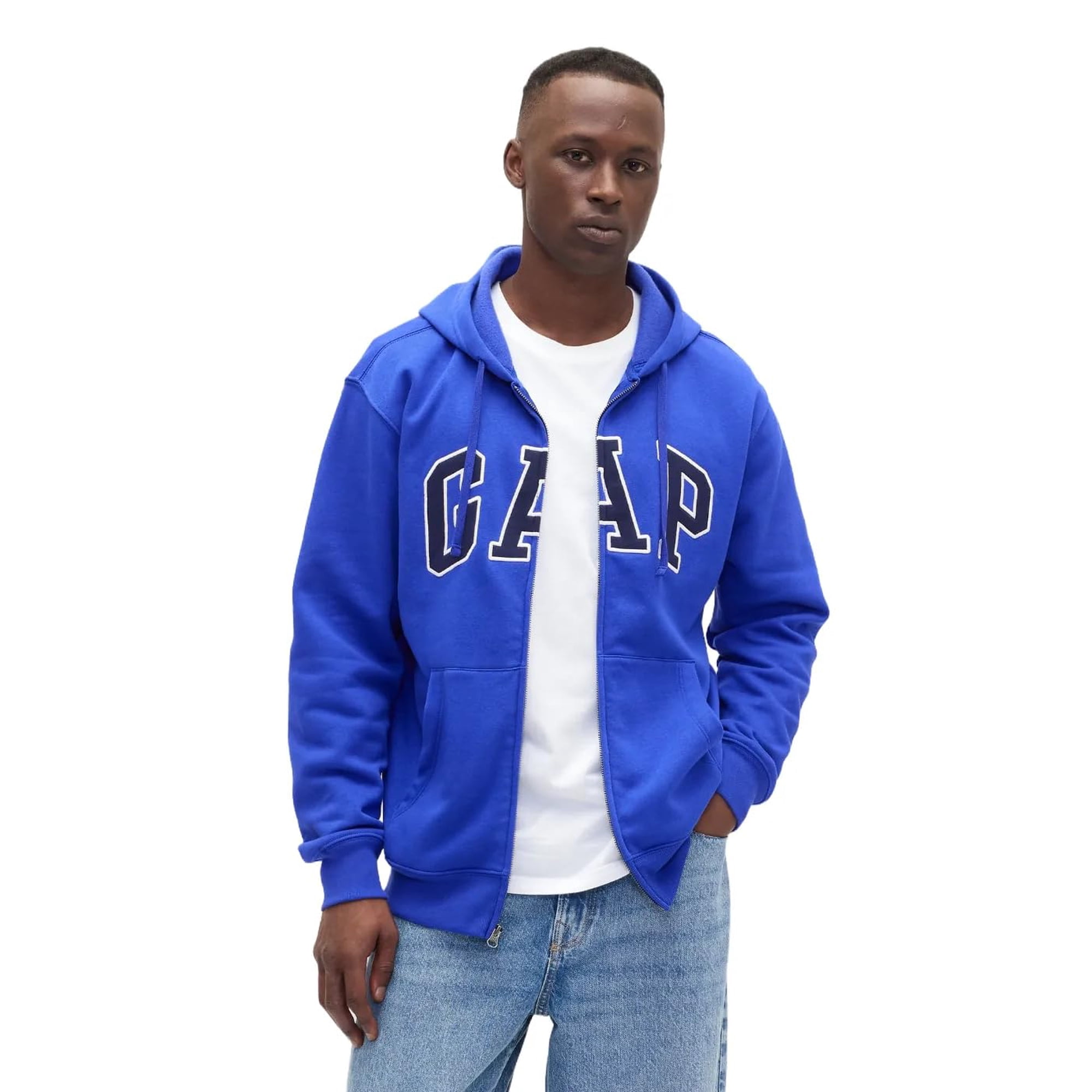 Sudadera Con Capucha Gap Para Hombre Heritage Logo Con Cremallera Completa Royal Gem M
