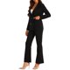 thumbnail image 4 of INSPIRE CHIC Traje de trabajo de 2 piezas para mujer, formal de negocios, blazer de doble botonadura y conjunto de pantalones, talla S, negro, 4 of 6