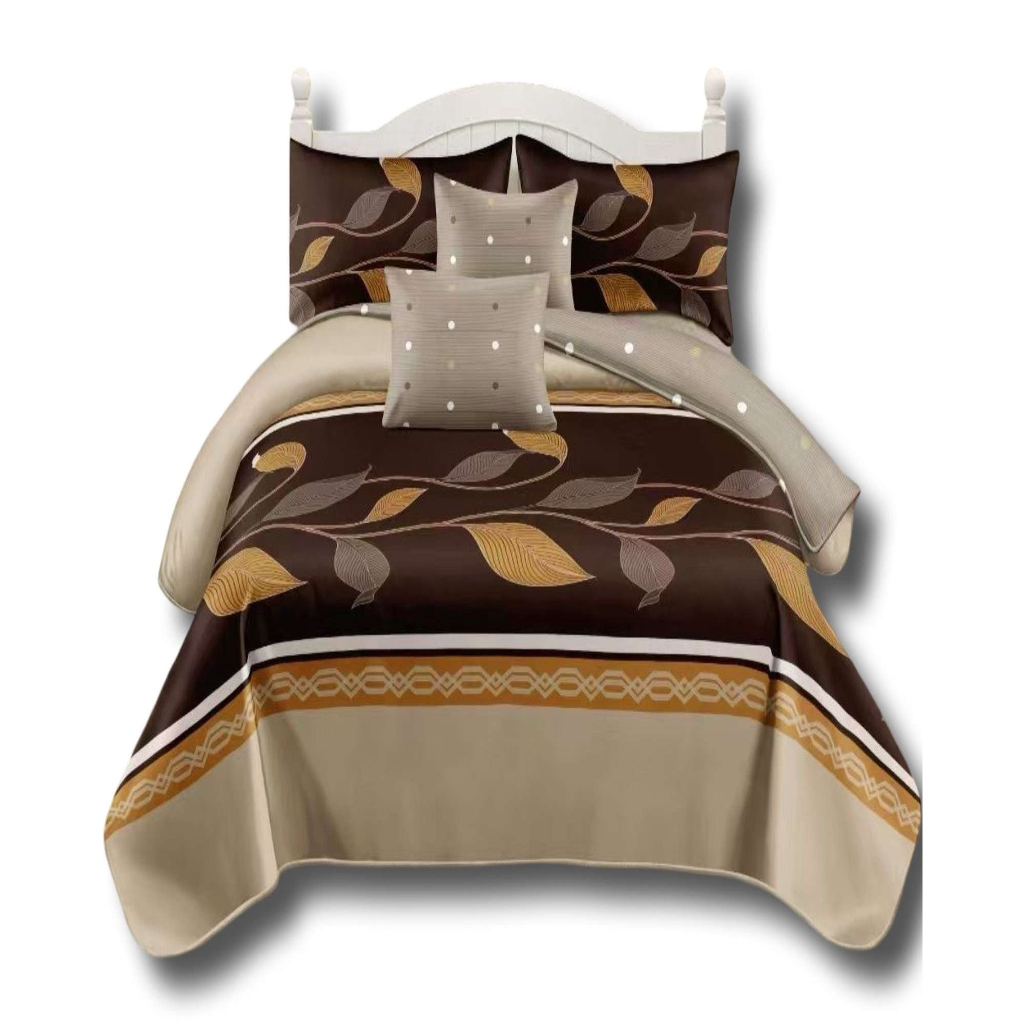 Alonso - Set De Cama De 9 Piezas Incluye Cubrecama Mas Juego De Sabanas Mas Cortinas 10