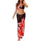 thumbnail image 1 of INSPIRE CHIC Bikini de 3 Piezas para Mujeres, Top de Triángulo con Halter Floral, Falda Cubierta Transparente y Parte Inferior de Corte Alto para Playa Negro Rojo Grande, 1 of 5