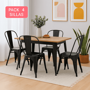 Tuspacehome.Cl - Pack 4 Sillas Tolix Premium Color Negro