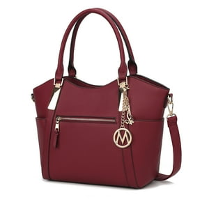 Bolso Tote Para Mujer, Mkf Collection, Bolso De Mano Sólido - Borgoña