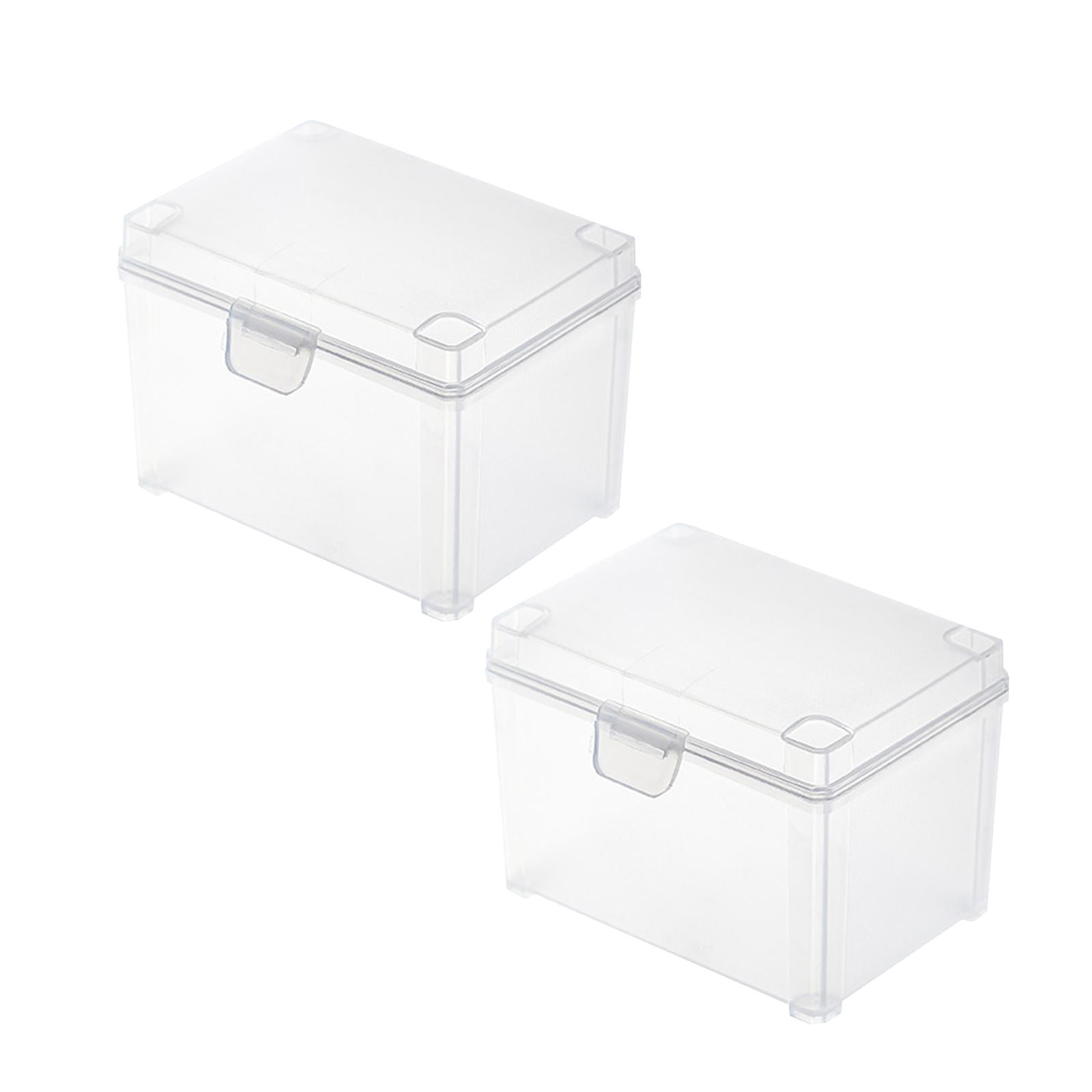 Magideal - 2 Piezas Cajas Apilables Pequeñas Organizador De Artículos Pequeños Cajas De Almacenamiento Transparentes Rectángulo Con Tapa Para Clips Recolectando