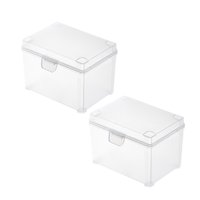 Magideal - 2 Piezas Cajas Apilables Pequeñas Organizador De Artículos Pequeños Cajas De Almacenamiento Transparentes Rectángulo Con Tapa Para Clips Recolectando