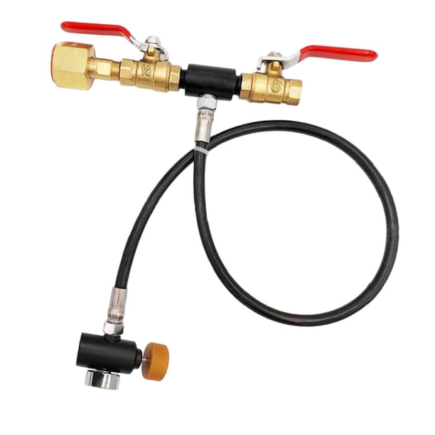 Adaptador de recarga de cilindro de CO2, Kit de conector de estaciones de recarga de CO2, desconexión rápida con conector de botella de manguera para 24 pulgadas