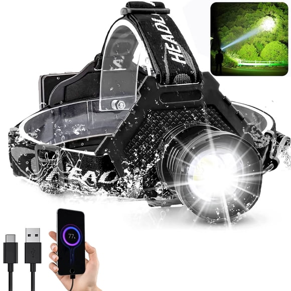 Linterna frontal BXE 2064 90000LM superbrillante recargable por USB