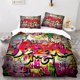 thumbnail image 1 of v1905 Bed Sheets Graffiti Hip Hop Modern Street Art Bedding Set Boys Girls Twin Queen Size Duvet Cover Pillowcase Bed Kids Adult bedding 3-Piece Bedding Set (1 Duvet Cover + 2 Pillow Shams) Bed Sheets, 1 of 5