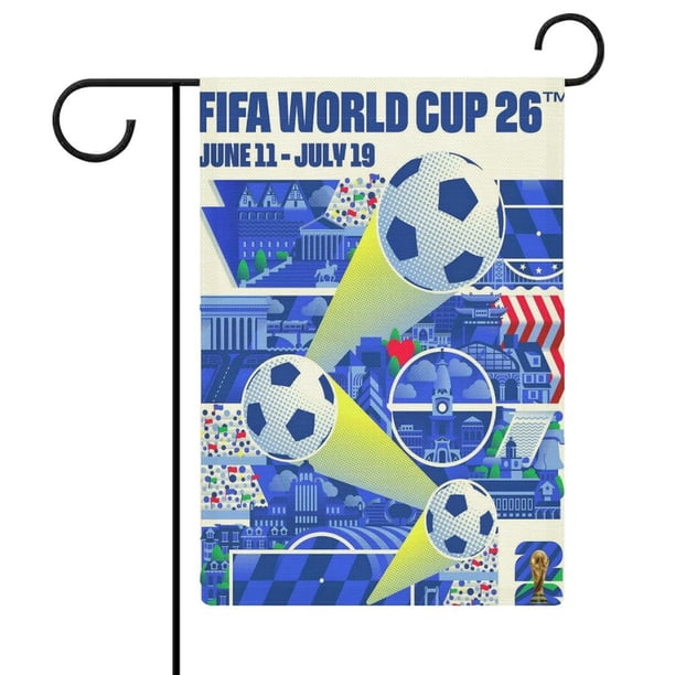 Copa Mundial de la FIFA -bandera de jardín temática. Regalo perfecto para fans, amigos y familiares, ideal para actividades al aire libre y decoración de fiestas. 32*47CM
