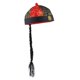 thumbnail image 2 of Gorra oriental real china con cola de caballo Niño Cosplay Sombrero Props Negro + Rojo, 2 of 2