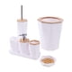 thumbnail image 2 of Juego De Accesorios De Baño Taza De Enjuague Bucal Bandeja Cubo De Basura Jabonera Juego De 7 Piezas Blanco, 2 of 5