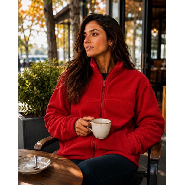 Poleron Micro Polar 300g Termico 100% Poliester Unisex M-l Rojo Lisa