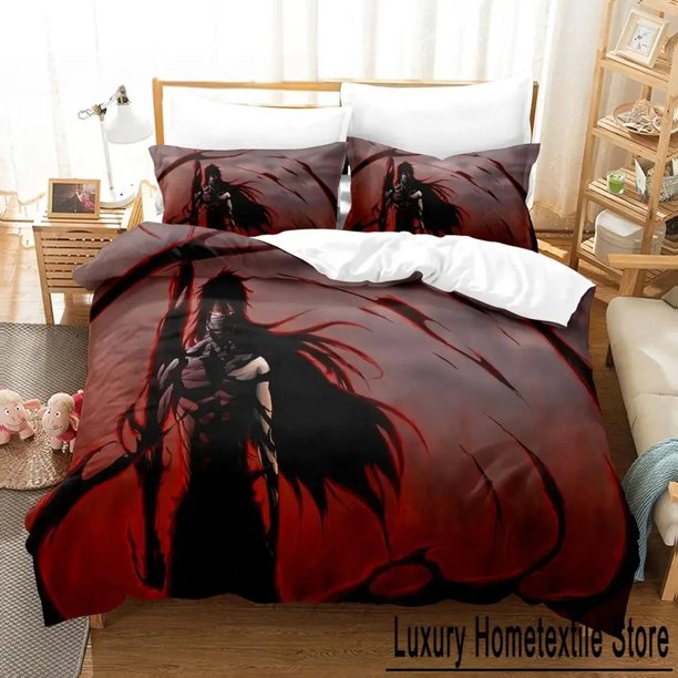 ed Zangetsu Bleach Bedding Set,, Twin, Full, Queen, Size Bed Set, Adult, Kid, Bedroom Duvet Cover Sets Bed Sheets