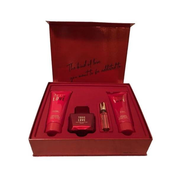 Perfume Intertek Toxic Love, set de 4 unidades, aerosol EDP de 100 ml, para mujer