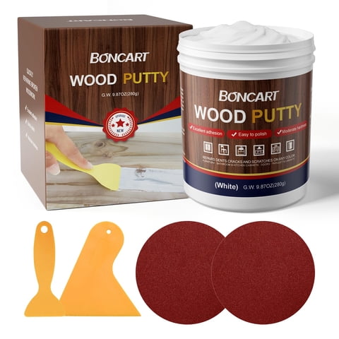 Kit De Reparación De Masilla Para Madera Wood Filler Boncart, 280 G, Color Blanco