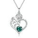 thumbnail image 1 of Collar 925 Sterling Silver Birthstone Rose Flower Heart Pendant 18+2, 1 of 6