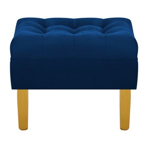 Bodevir - Pouf Wood 1C Felpa 01 Azul Marino