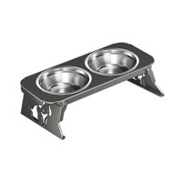 Magideal - Comedero Elevado Para Perros Como Estación De Alimentación Y Juego De Cuencos, Dispensador De Comida, Lugar De Alimentación Con Cuencos Extraíbles Y E Gris