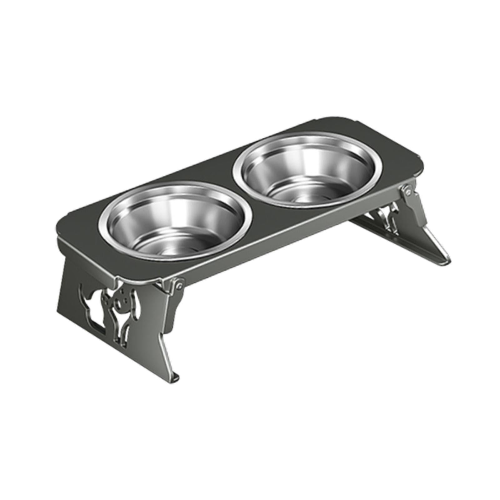 Magideal - Comedero Elevado Para Perros Como Estación De Alimentación Y Juego De Cuencos, Dispensador De Comida, Lugar De Alimentación Con Cuencos Extraíbles Y E Gris