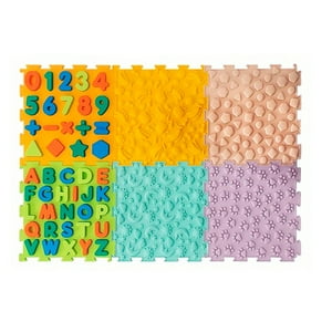 Genérico - Tapetes Mat Sensoriales Cuadrados Letras Niños Set De 6 Piezas 25*25*1Cm - A5 - Sr2505 ---