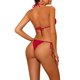 thumbnail image 3 of INSPIRE CHIC Conjunto de Bikini de Mujer con Lazo en el Cuello y Lados, Color Sólido, Traje de Baño de Triángulo con Copas Acolchadas Removibles y Tirantes Ajustables, Talla Extra Grande Rojo, 3 of 5