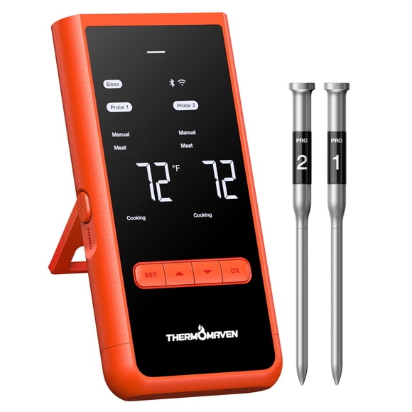 Termómetro de carne ThermoMaven WiFi inalámbrico de 2 sondas
