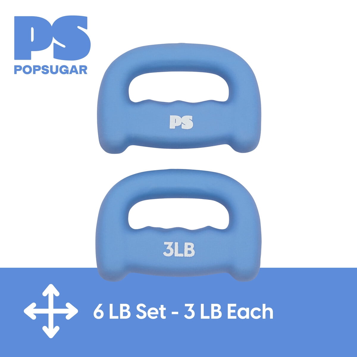 Pesas De Mano Popsugar 3lb Set Neopreno Azul Par