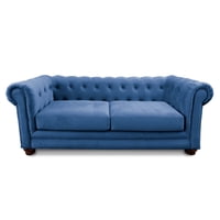 Latam Home - Sofa Florencia 3C Tela Velvet Azul Petroleo