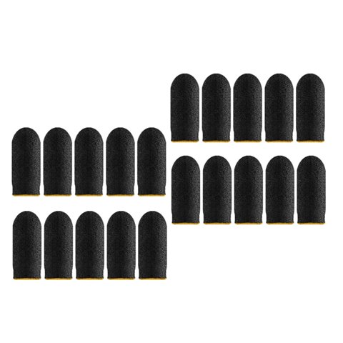 Magideal - 20 Piezas Gaming Finger Sleeves Antideslizante Operación Suave Seamless Gamer Thumb Protector Thumb Sleeves Estabilizador Para Juego De , Amarillo