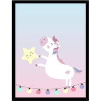 Genérico - Cuadro Decorativo Unicornio Deco Infantil Medidas 30X40 Cm