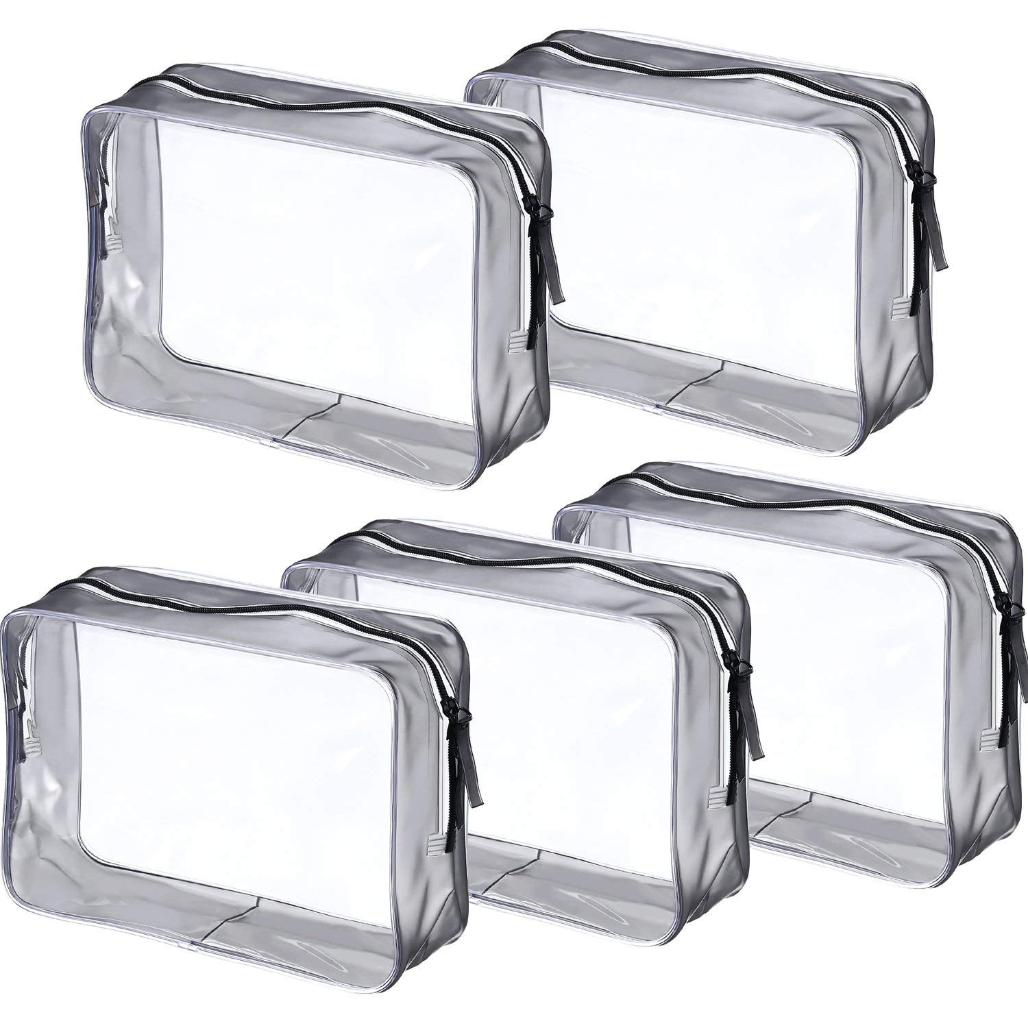 Set De 5 Neceseres Transparentes Con Cierre De Pvc Pangda