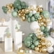 thumbnail image 1 of Kit de guirnaldas con forma de arco con forma de globo MEBAY, verde salvia y oro blanco, 146 unidades, 1 of 7