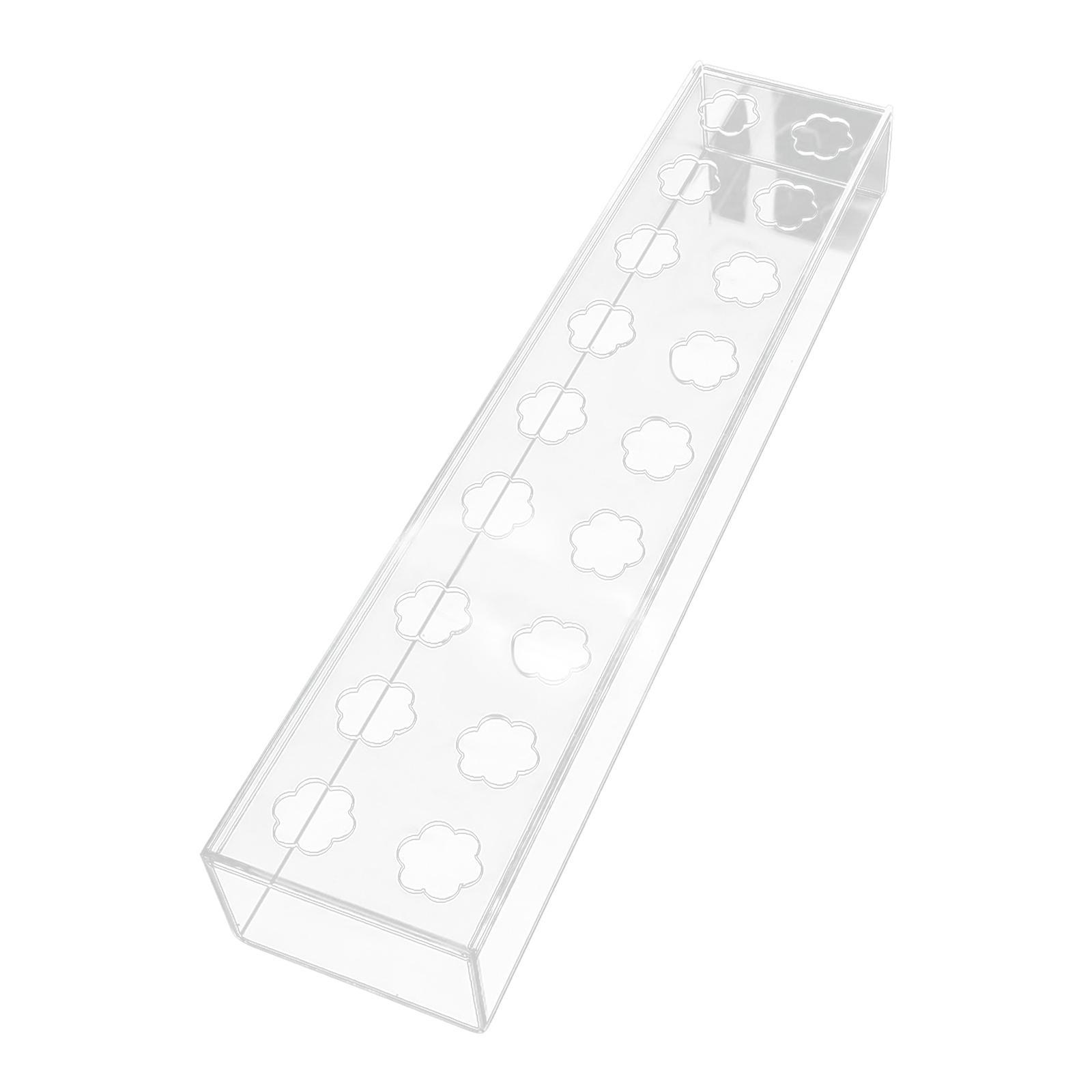 Bothyi - Florero Rectangular Florero Largo De Acrílico Transparente Moderno Para Estante De Fiesta De Oficina 45X10X6.5Cm 18 Agujeros