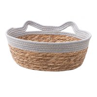 Ioensy - Cesta Para Cama De Gato Tejida A Mano, Nido De Cama Para Perro, Cestas Para Rascar Gatos Japonesas, Gris S
