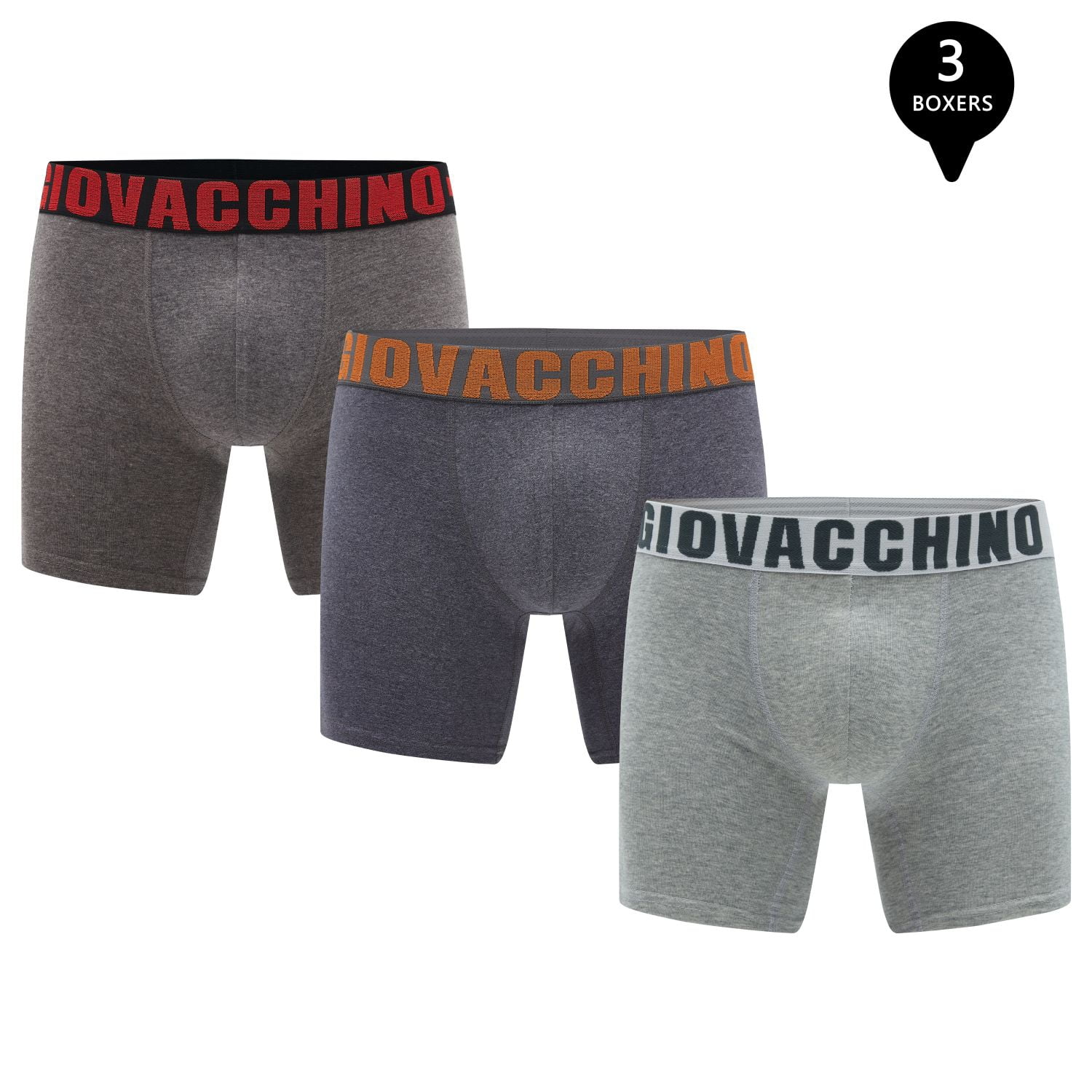 Giovacchino - Pack De 3 Boxer Medio Algodon Hombre