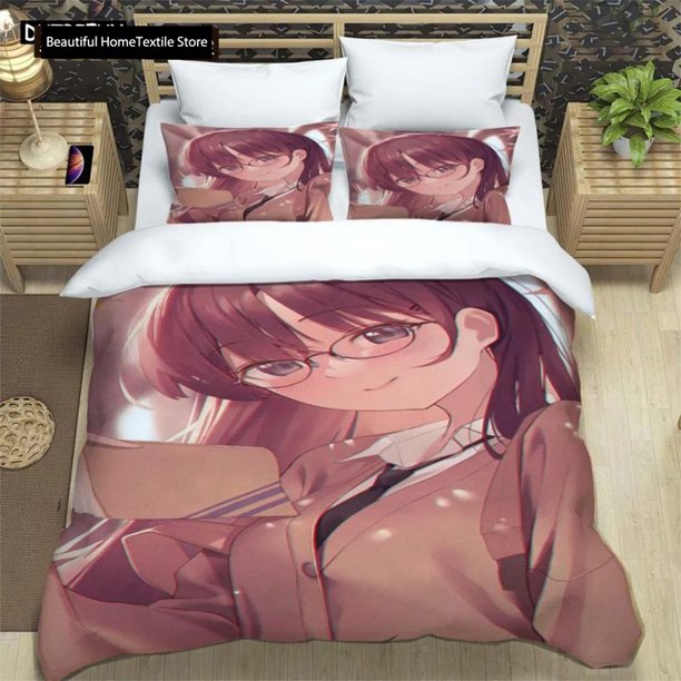 Cartoon Beautiful Girl Digital Printing Polyester Bedding Set Girl Bedding Set Teenager Bedding Set Gift Bed CottonBed Sheets