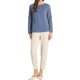 thumbnail image 2 of INSPIRE CHIC Blusa de Chifón para Mujer de Regreso a Clases Cuello con Abertura Manga con Apliques Elegante Top de Trabajo XL Azul, 2 of 6