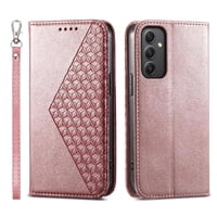 Funda Flip Foxdock Para Samsung Galaxy A35 , Estilo Billetera Con Diseño Rombo, Correa De Mano Y Soporte, Uso Diario